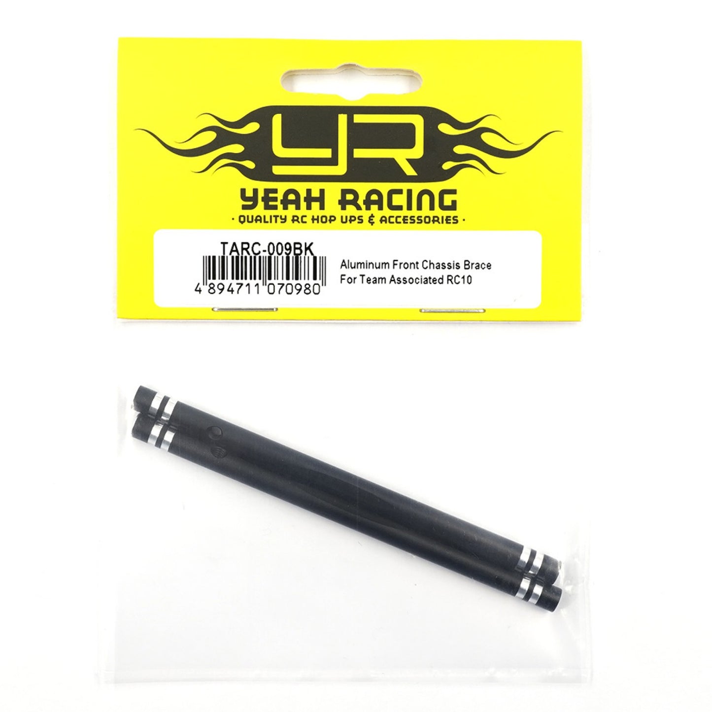 Yeah Racing Aluminum Nose Tubes / Front Chassis Brace For Team Associated RC10 Black, TARC-009BK