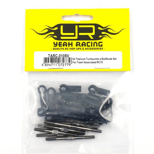 Yeah Racing 64 Titanium Turnbuckle w/BallStuds Set For Team Associated RC10, TARC-010SV