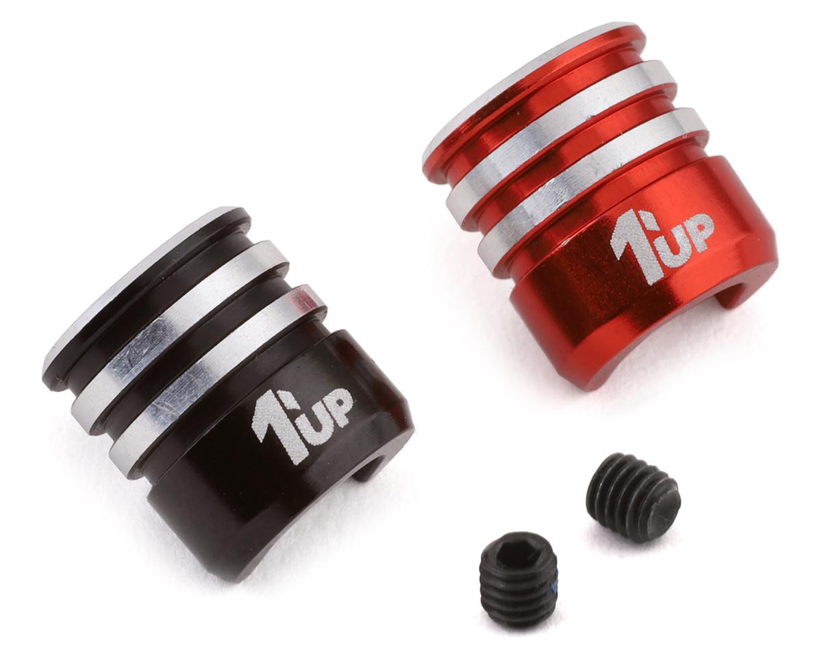 1UP Racing Heatsink Bullet Plug Grips (Black/Red) (Fits LowPro Bullet Plugs), 1UP190434