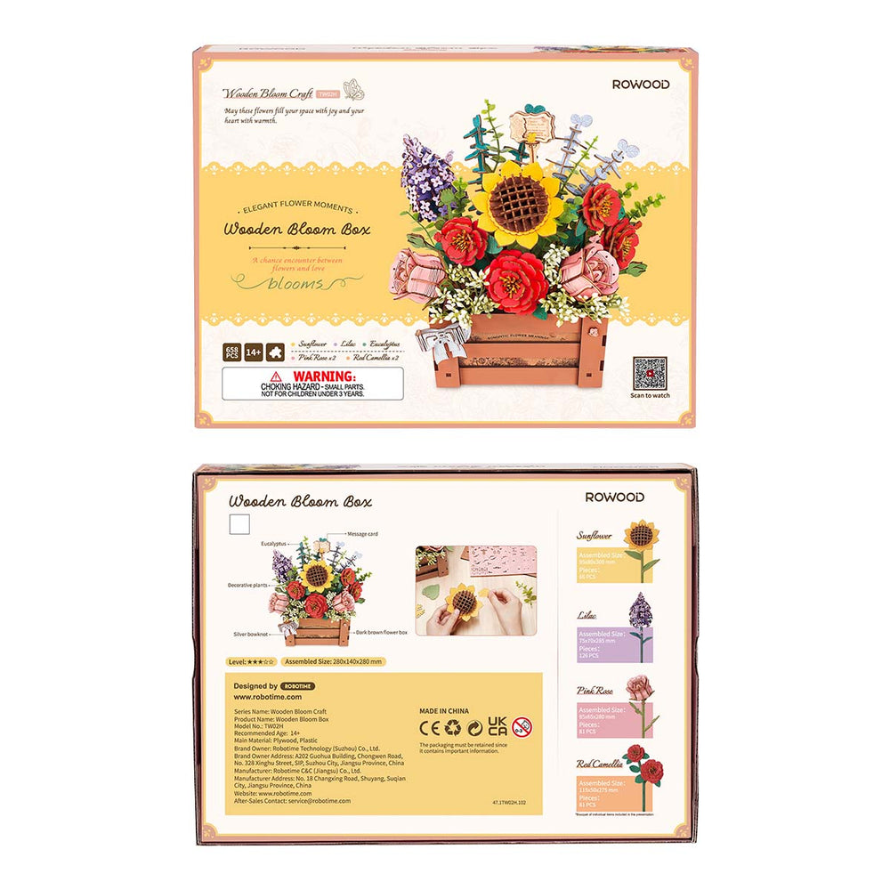 Rowood Flower Bloom Box DIY 3D Wooden Model Kit, ROETW02H
