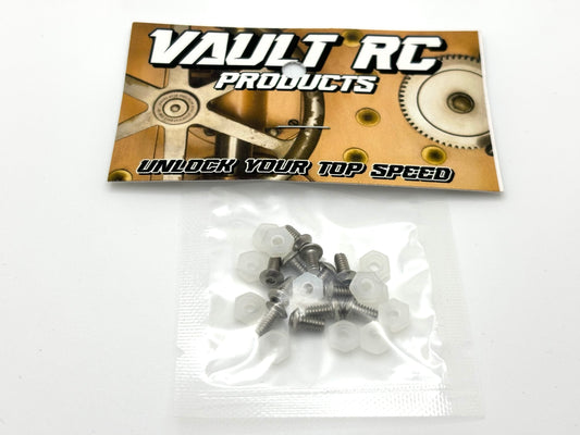 4-40 x 1/4 Lexan Body Stainless Button Head Screw & Plastic Nut Kit (12 pieces ea), VRC-1017