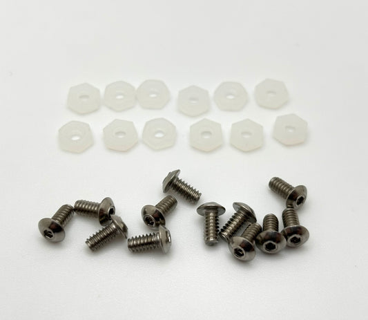 4-40 x 1/4 Lexan Body Stainless Button Head Screw & Plastic Nut Kit (12 pieces ea), VRC-1017