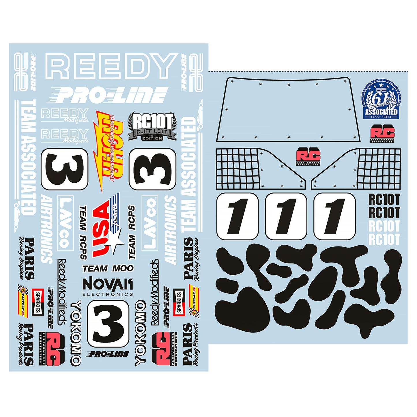 RC10T Cliff Lett Team Moo Decal Sets, ASC-7834