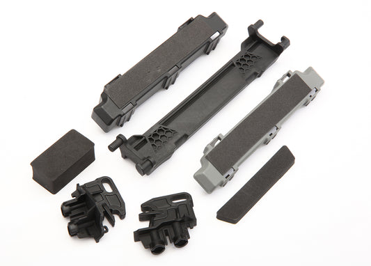 Traxxas Maxx Battery Hold-Down Mounts (front & rear)/ battery compartment spacers/ foam pads, TRA-8919