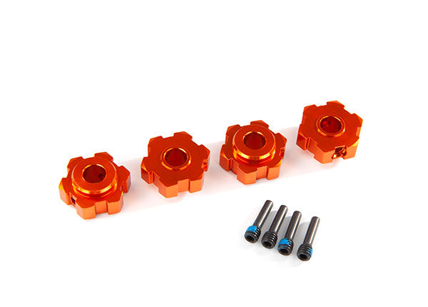 Maxx Wheel hubs, hex, aluminum (anodized) (4)/ 4x13mm screw pins (4), TRA-8956X