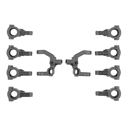 RC10B7.1 FT Caster And Steering Block Set, Carbon, ASC-92577