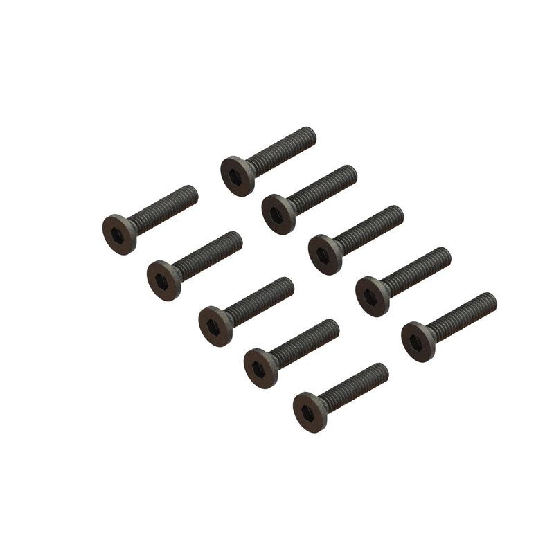 Flat Head Screw M2.5x12mm (10): GROM, NASCAR, ARA702017
