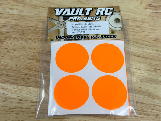 Wheel Dots fits BSR Dirtoval Foam Tire Wheels, various color selections