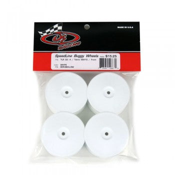 Speedline Buggy Wheels for TLR 22X-4 / Tekno EB410 / Front / WHITE / 4Pcs, DER-SB4-L4W