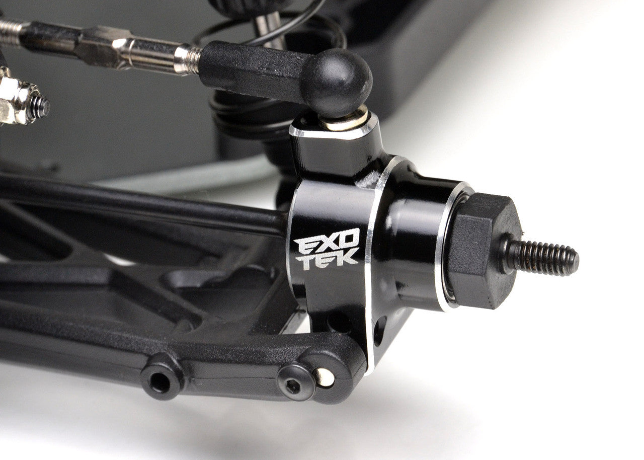 Losi 22S SPRINT REAR HD HUB SET, 1pr 7075 black w/ silver, EXO2326