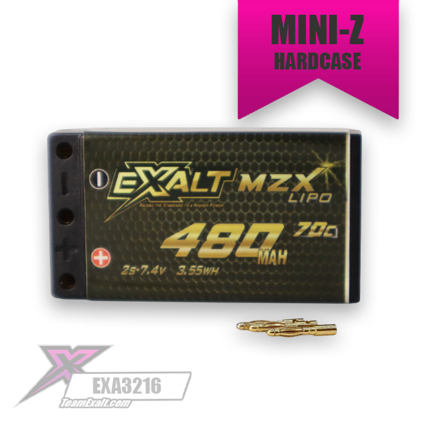 Team Exalt X-Rated 2S 70C Mini Z Shorty Lipo Battery (7.4V/480mAh), EXA3216