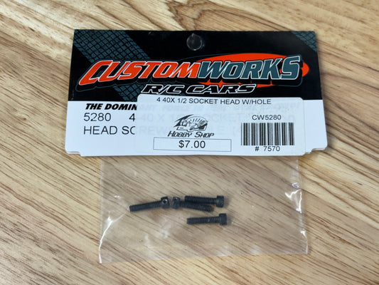 4-40 x 1/2" Socket Head w/ hole (4), CW-5280