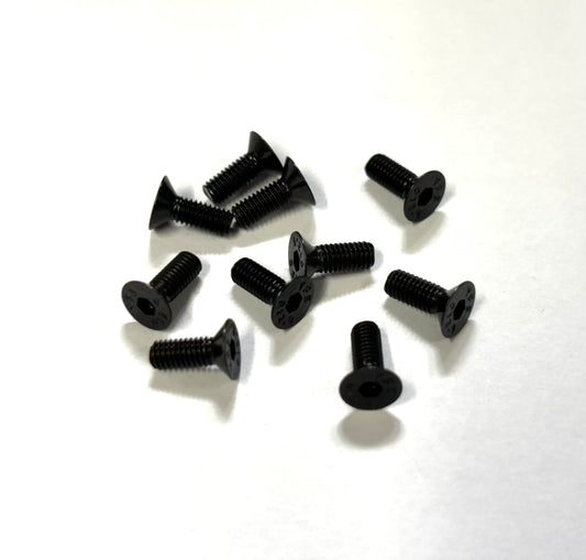 M3 - 0.5 x 8mm Flat Head Screws (Black Steel) Set of 10, VRC-8300