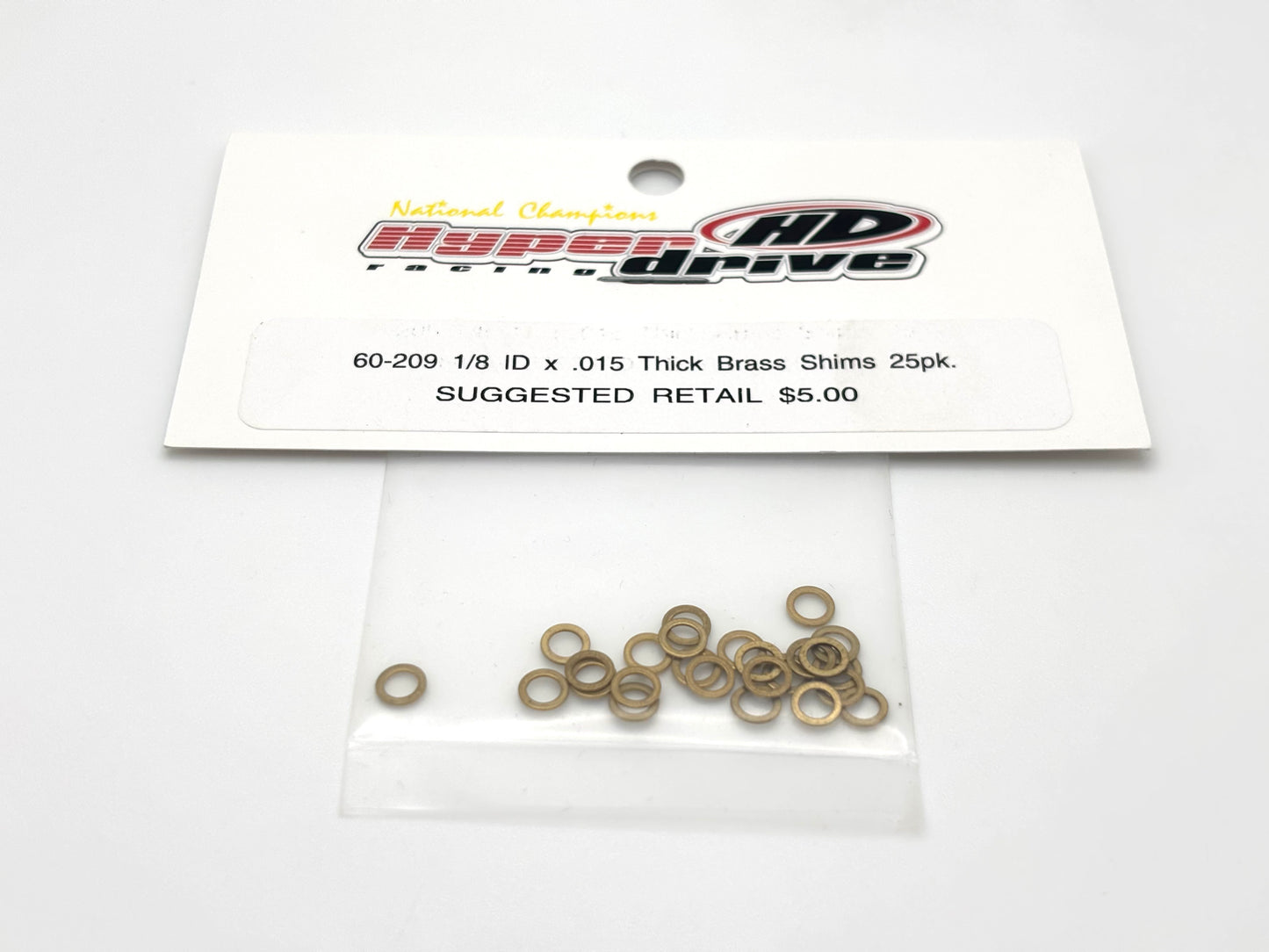 HyperDrive 1/8 ID x 0.015 Thick Brass Motor Shims (25 pk), HD-60-209