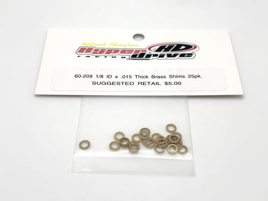 HyperDrive 1/8 ID x 0.015 Thick Brass Motor Shims (25 pk), HD-60-209