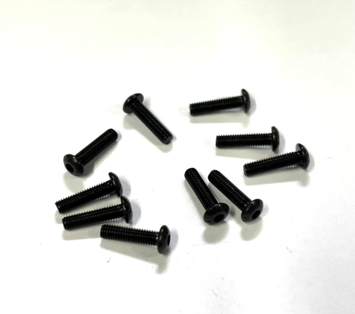 M3 x 12mm Button Head Screws (Black Steel) Set of 10, VRC-8305