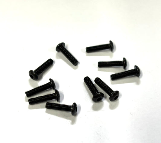 M3 - 0.5 x 12mm Button Head Screws (Black Steel) Set of 10, VRC-8305