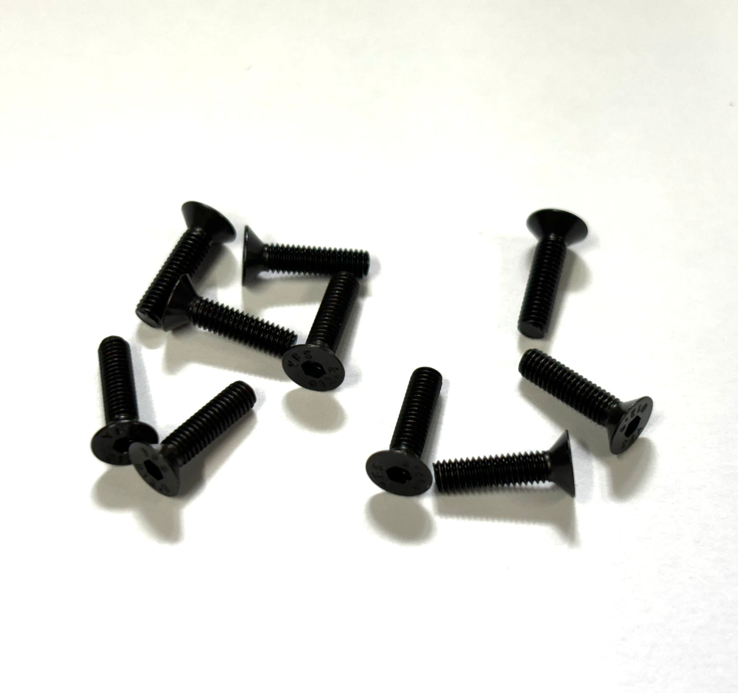 M3 x 12mm Flat Head Screws (Black Steel) Set of 10, VRC-8301