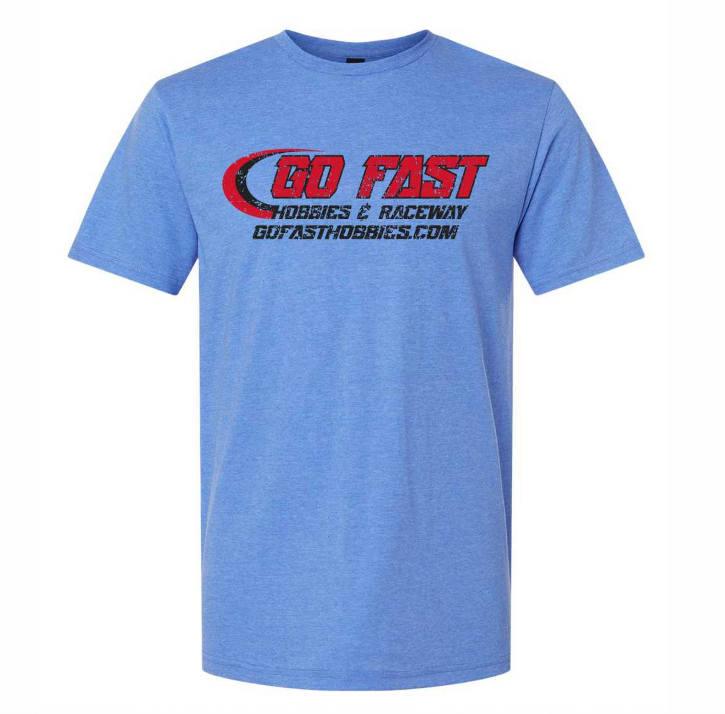 2026 Go Fast Raceway & Hobbies Logo T-shirt (Heather Royal Blue)