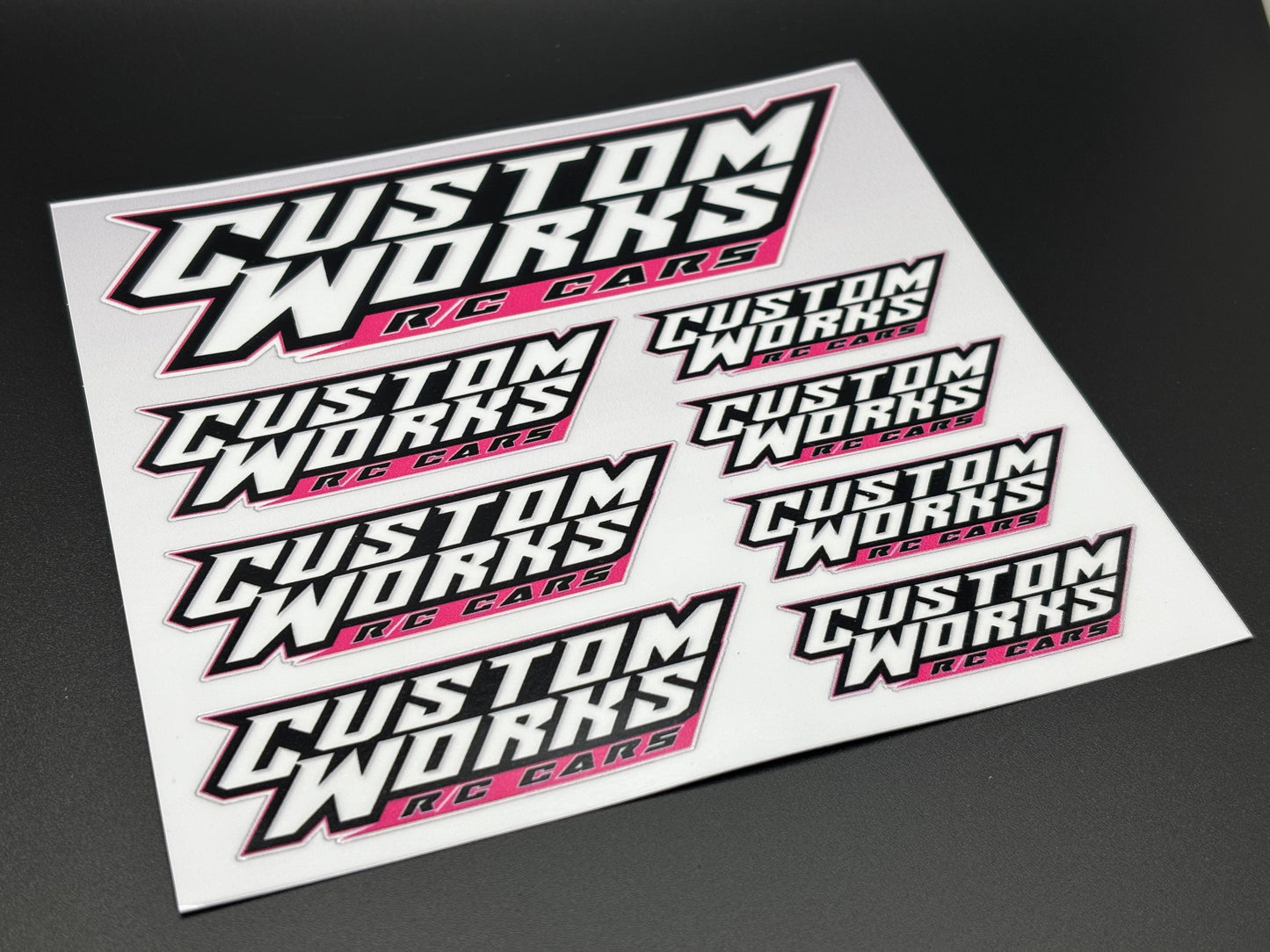 Custom Works Logo Decals Sticker Sheet