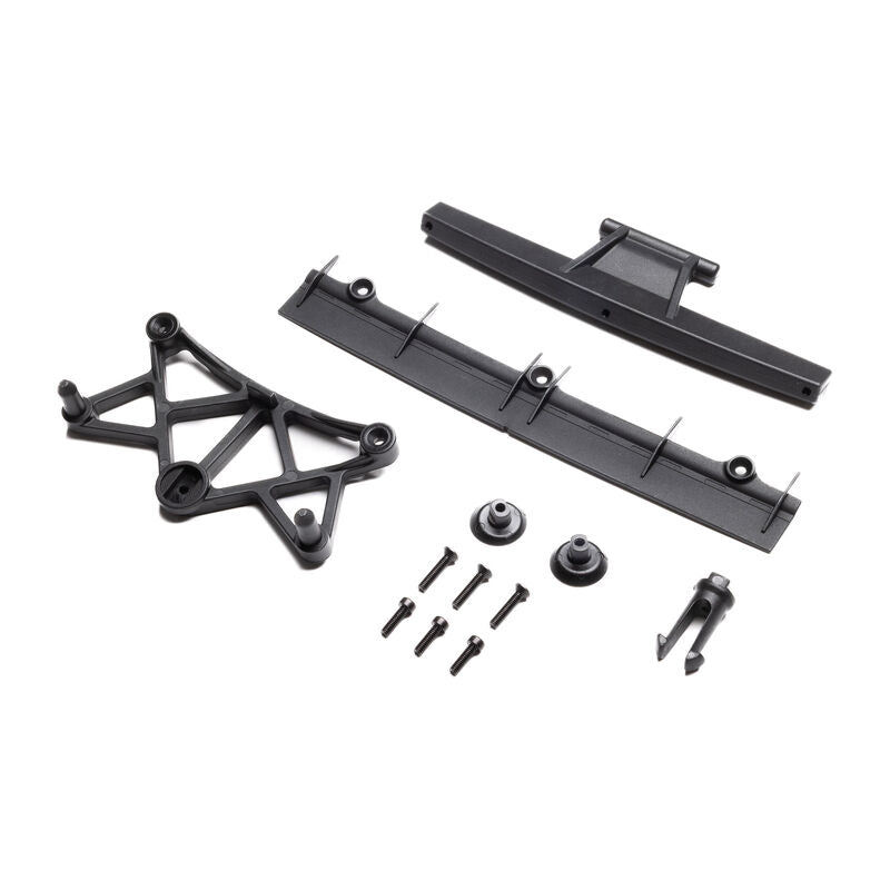 Team Losi Clipless Body Mount and Spoiler, Body: GROM Asphalt Late Model, LOS-3781