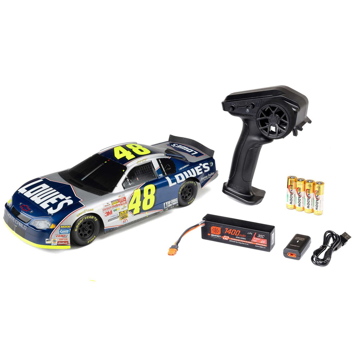 1/12 Losi NASCAR Jimmie Johnson No. 48 Lowes Chevrolet Monte Carlo (Battery & Charger Included), LOS1120248