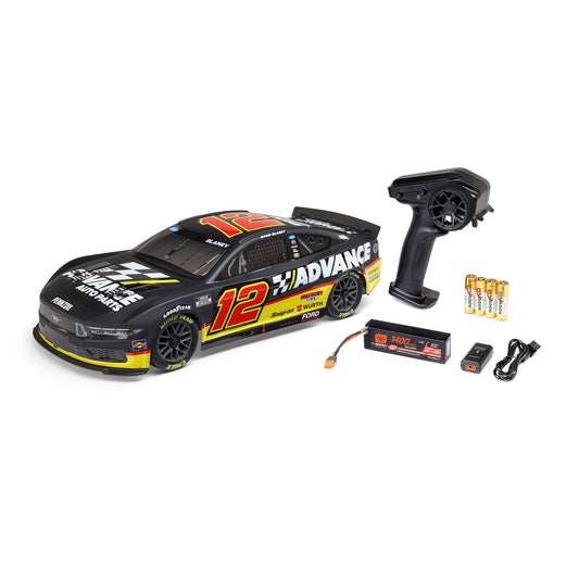Team Losi 1/12 NASCAR #12 Advance Auto 2025 Ford Mustang 2S AWD RTR On-Road Car - Ryan Blaney, LOS1122512
