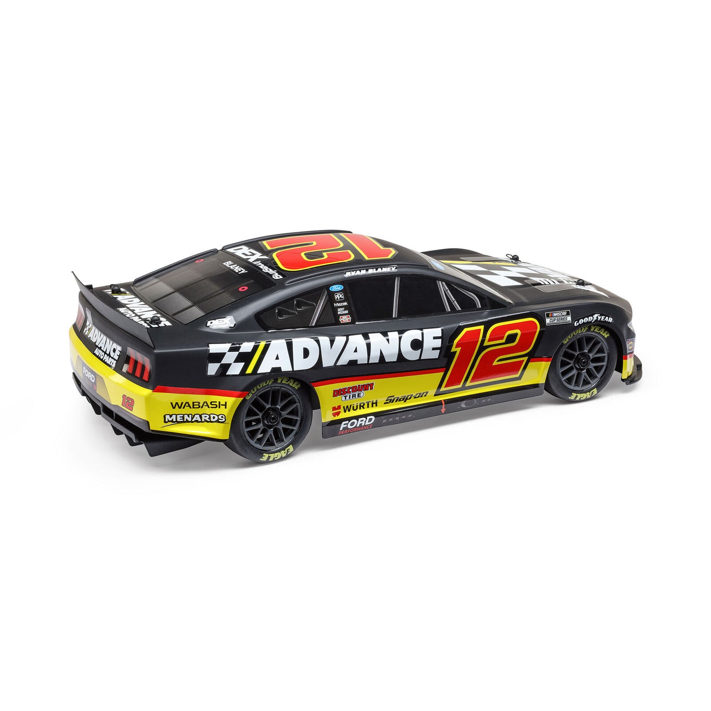 Team Losi 1/12 NASCAR #12 Advance Auto 2025 Ford Mustang 2S AWD RTR On-Road Car - Ryan Blaney, LOS1122512