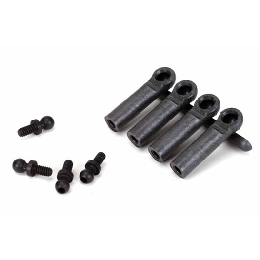 Team Losi Ball Studs & Ends Heavy Duty 4-40 x .215", LOSA-6025 This is a set of four replacement 4-40x.215" ball studs with ends from Losi. These ball studs with ends are used for the steering link. Fits Losi 22S Sprint Car.