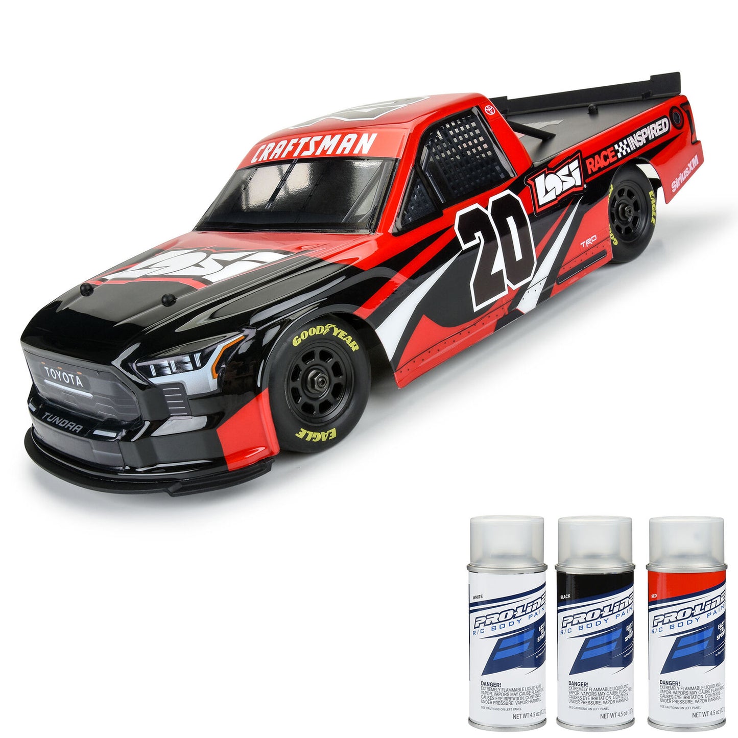 1/12 Pre-Cut 2024 Toyota Tundra Truck Clear Body: Losi NASCAR GROM, PRO365500