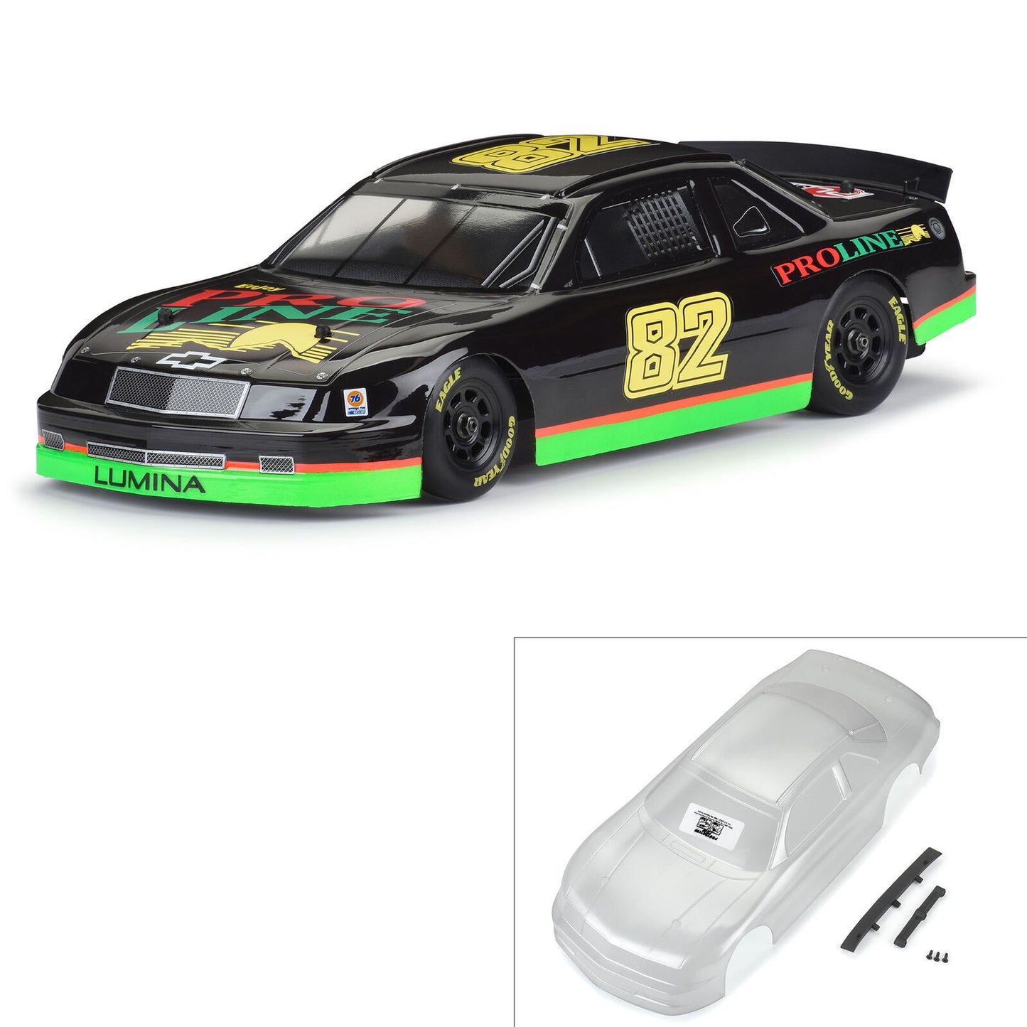 1/12 Pre-Cut 1990 Chevy Lumina Clear Body: Losi NASCAR GROM, PRO370917