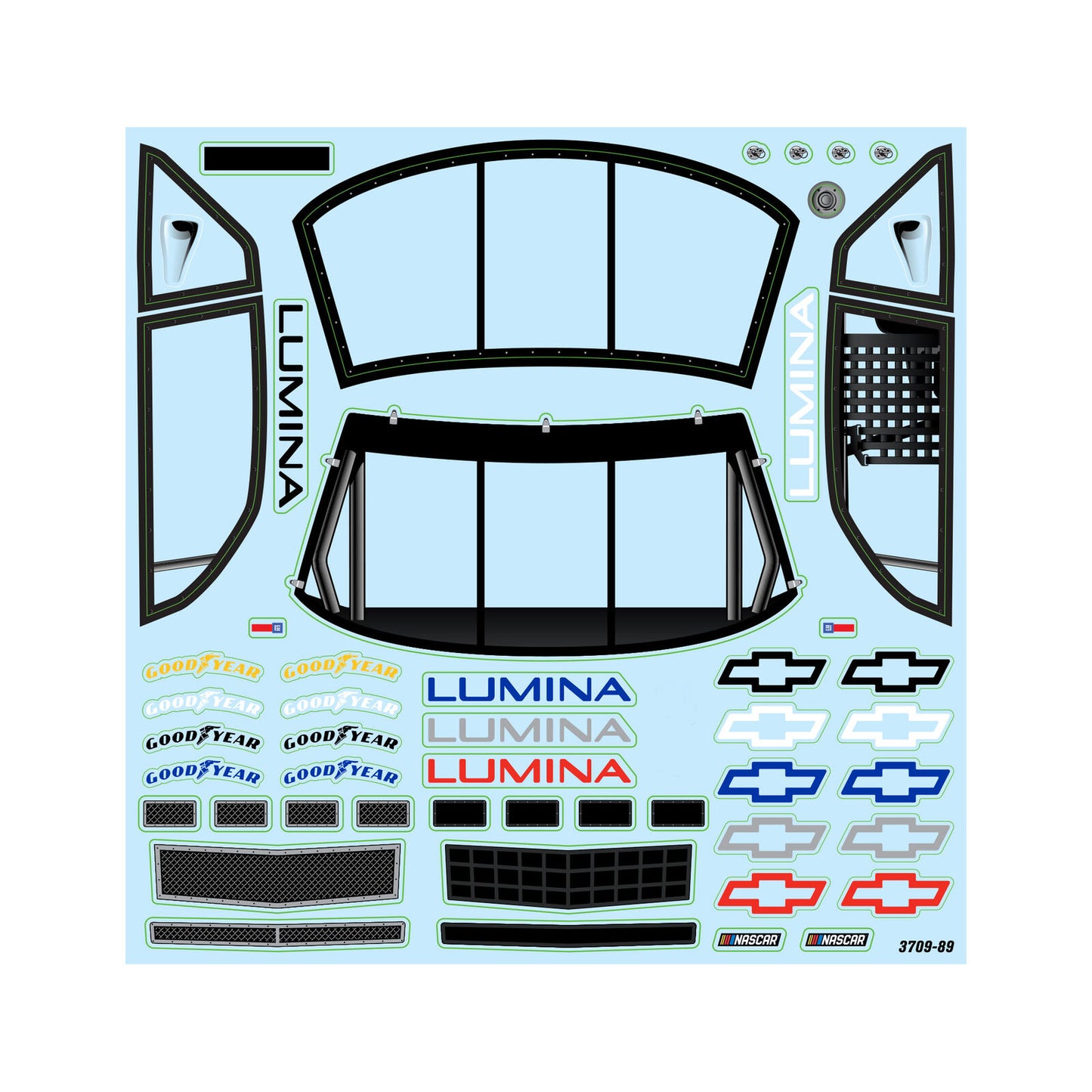 1/12 Pre-Cut 1990 Chevy Lumina Clear Body: Losi NASCAR GROM, PRO370917