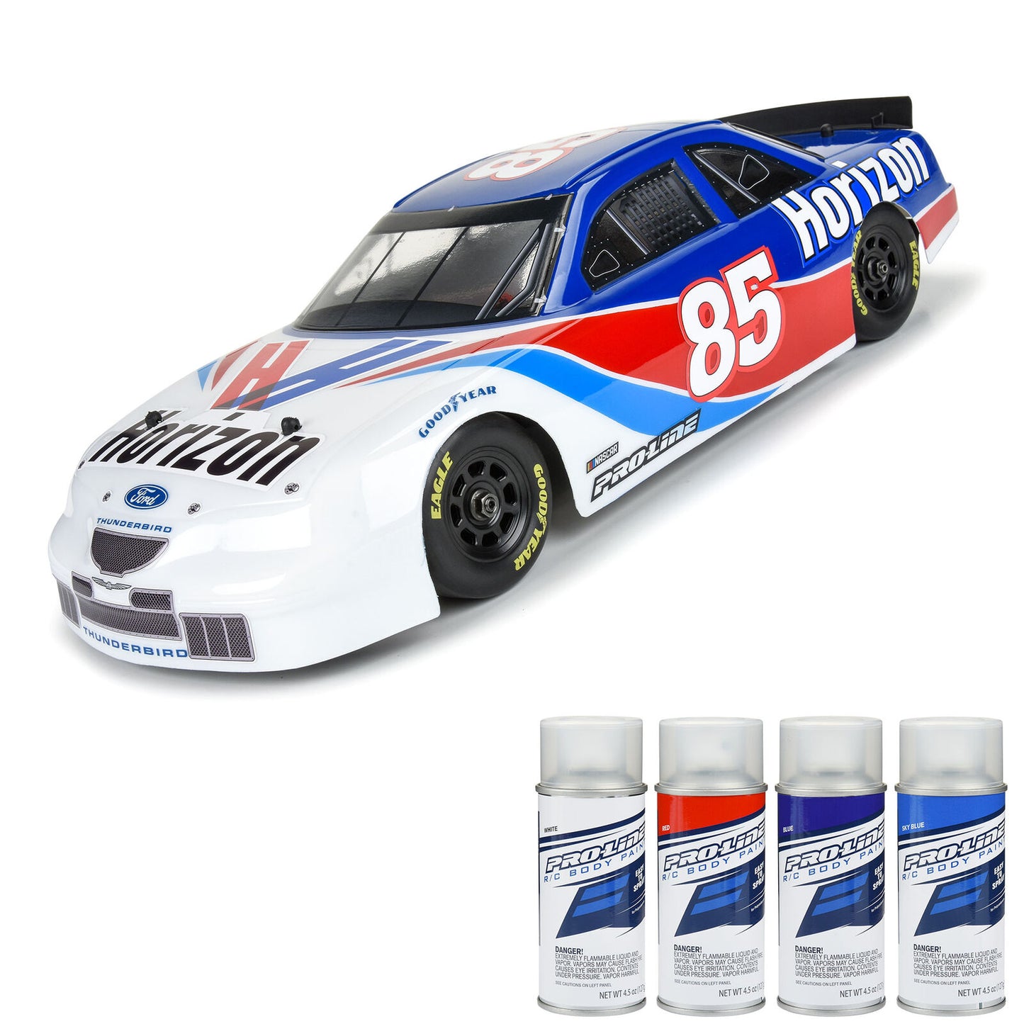 1/12 Pre-Cut 1996 Ford Thunderbird Clear Body: Losi NASCAR GROM, PRO371017