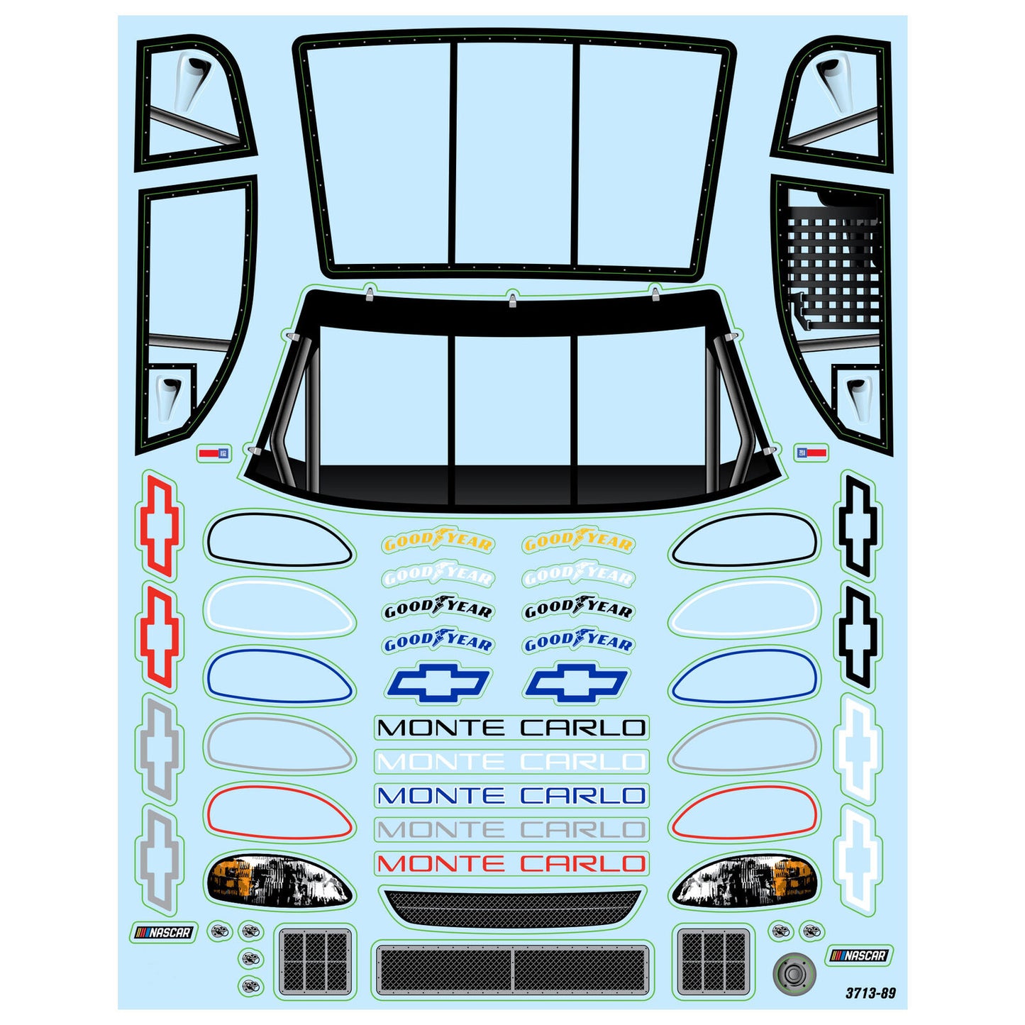 1/12 Pre-Cut 1996 Chevy Monte Carlo Clear Body: Losi NASCAR GROM, PRO371317