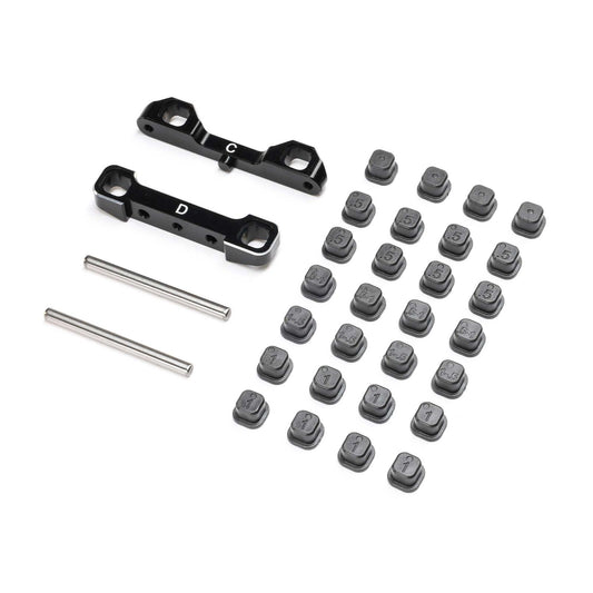 Black Adjustable Pivot Set C & D: 22S Sprint, TLR1055