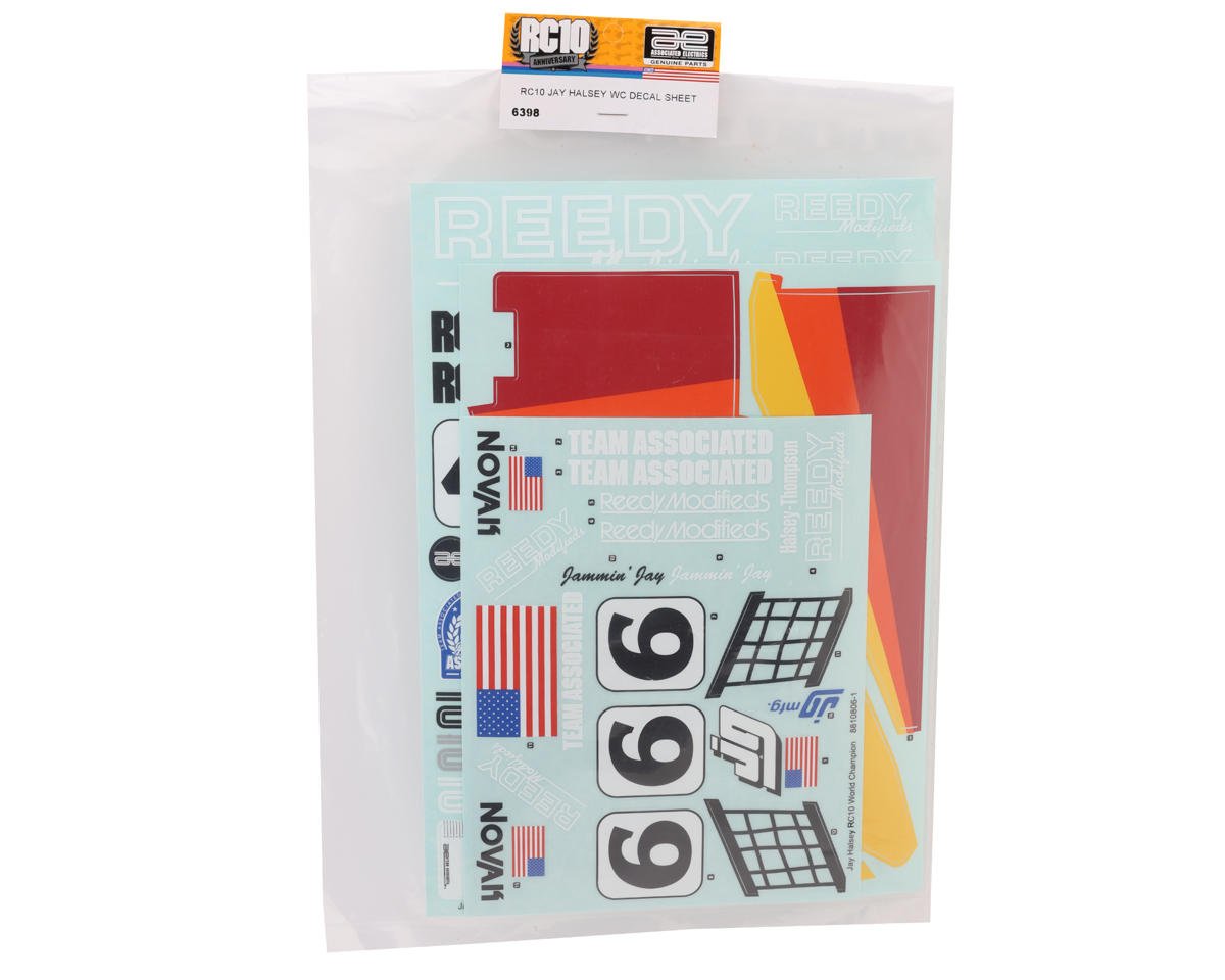 RC10 Jay Halsey WC Decal Sheet, ASC-6398