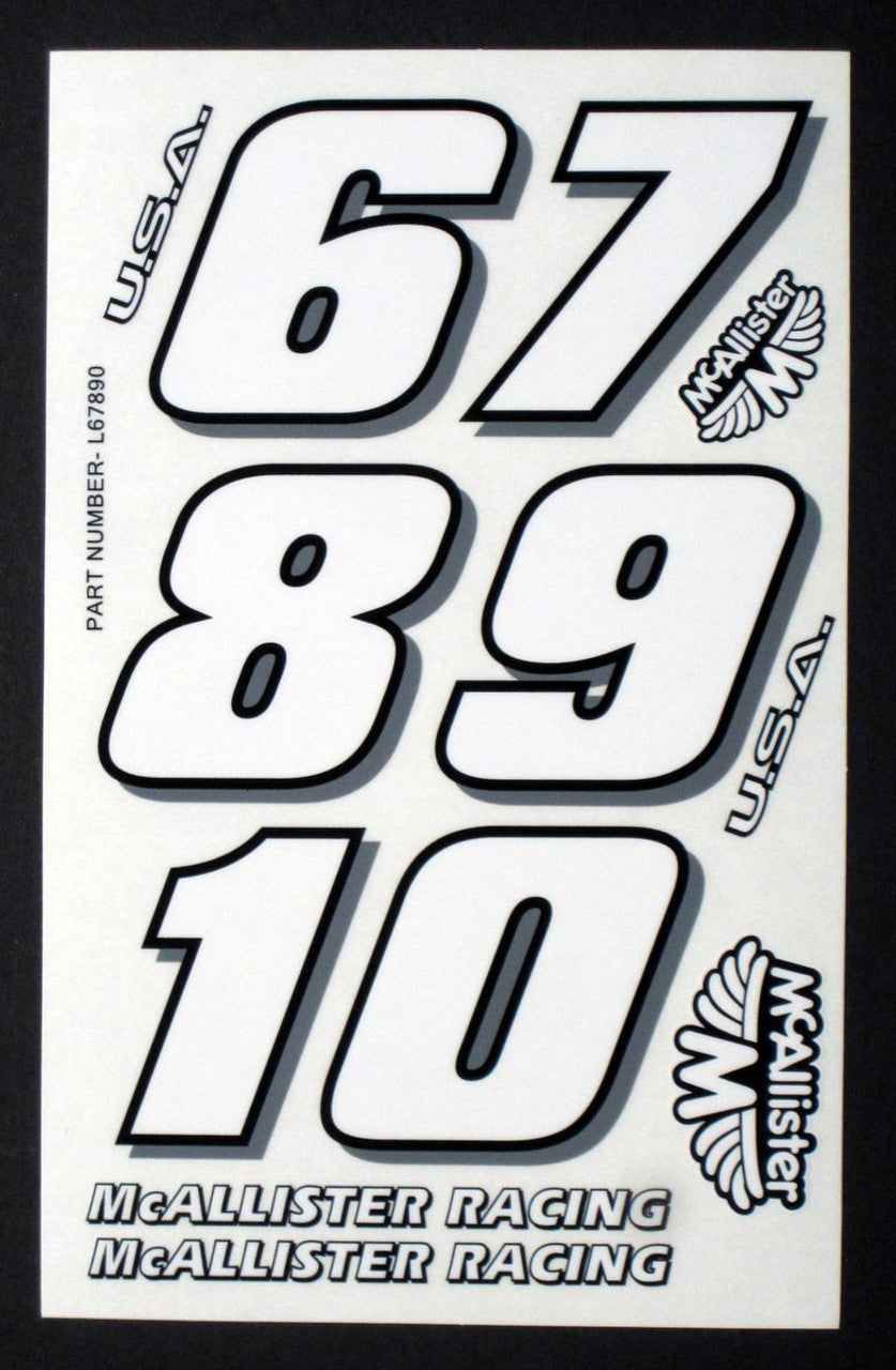 McAllister Racing Large Numbers 6-0, MCA-L67890