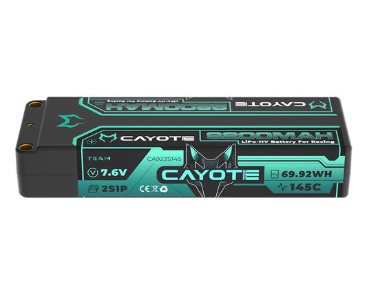 Cayote 2S 145C LCG Stick LiHV Battery (7.6V/9200mAh) w/5mm Bullets, CYE922S145