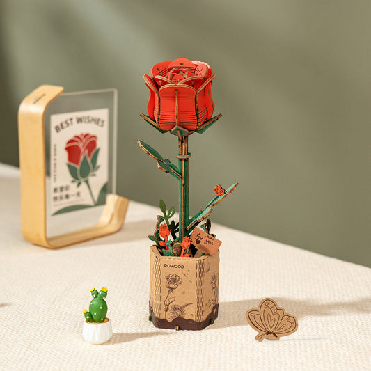 Rowood Red Rose DIY 3D Wooden Model Kit, ROETW042