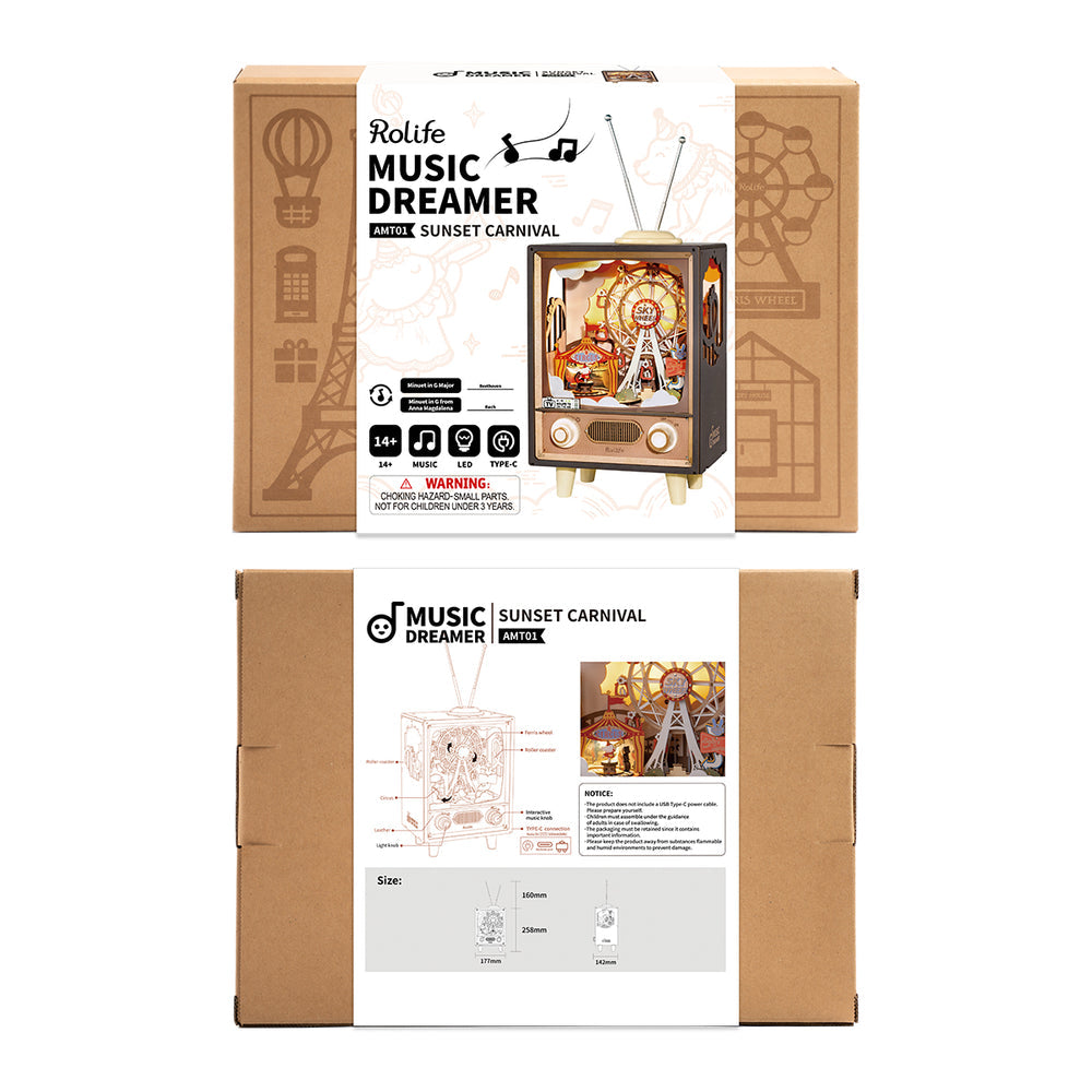 Rolife Sunset Carnival DIY Music Box 3D Puzzle, ROEAMT01