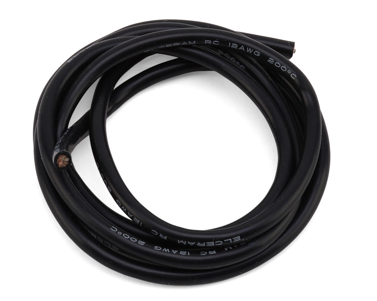 Elceram Silicone Wire 12AWG (Black) (1 Meter), ELC019