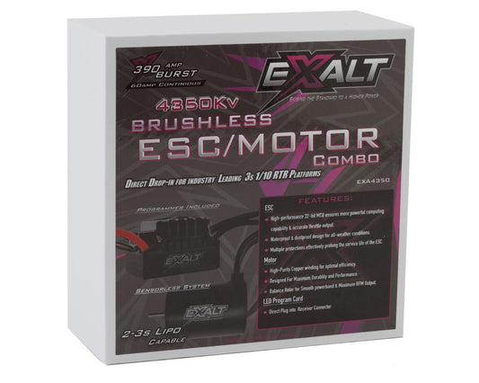 Team Exalt 1/10 Brushless Sensorless ESC & Motor Combo (4350kV) w/Program Card, EXA4350