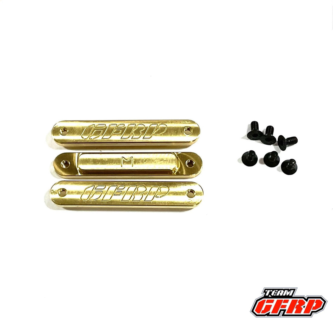 Metric Chassis Insert Dirt Oval Brass Bumper Inserts (3), GFR-1554