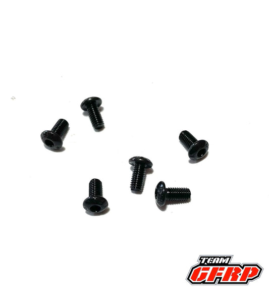 3mm x 6mm Button Head Screws (6) Black GFR-6424