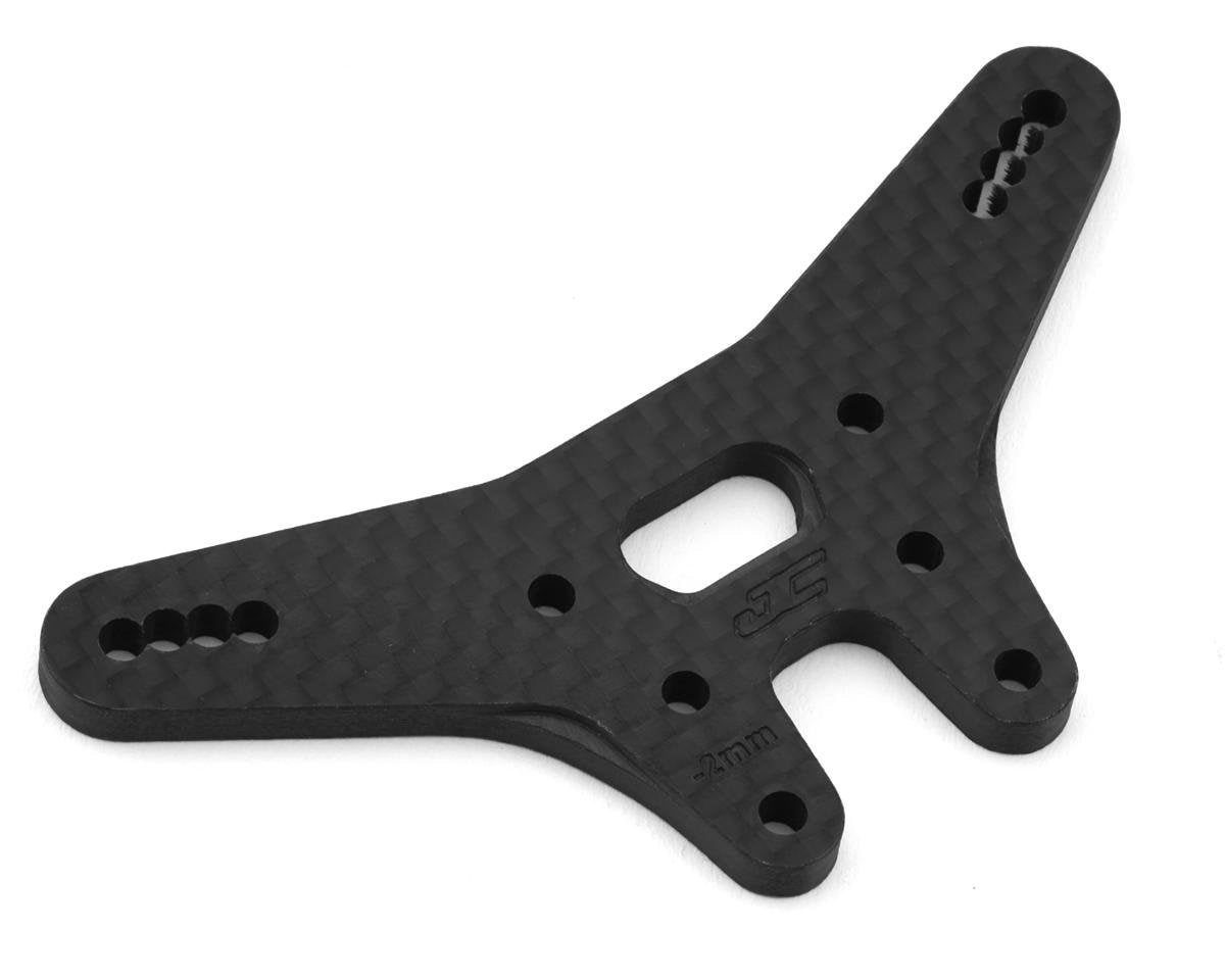 RC10B7 Carbon Fiber Rear Shock Tower (Black) (-2mm), JCO5215-2