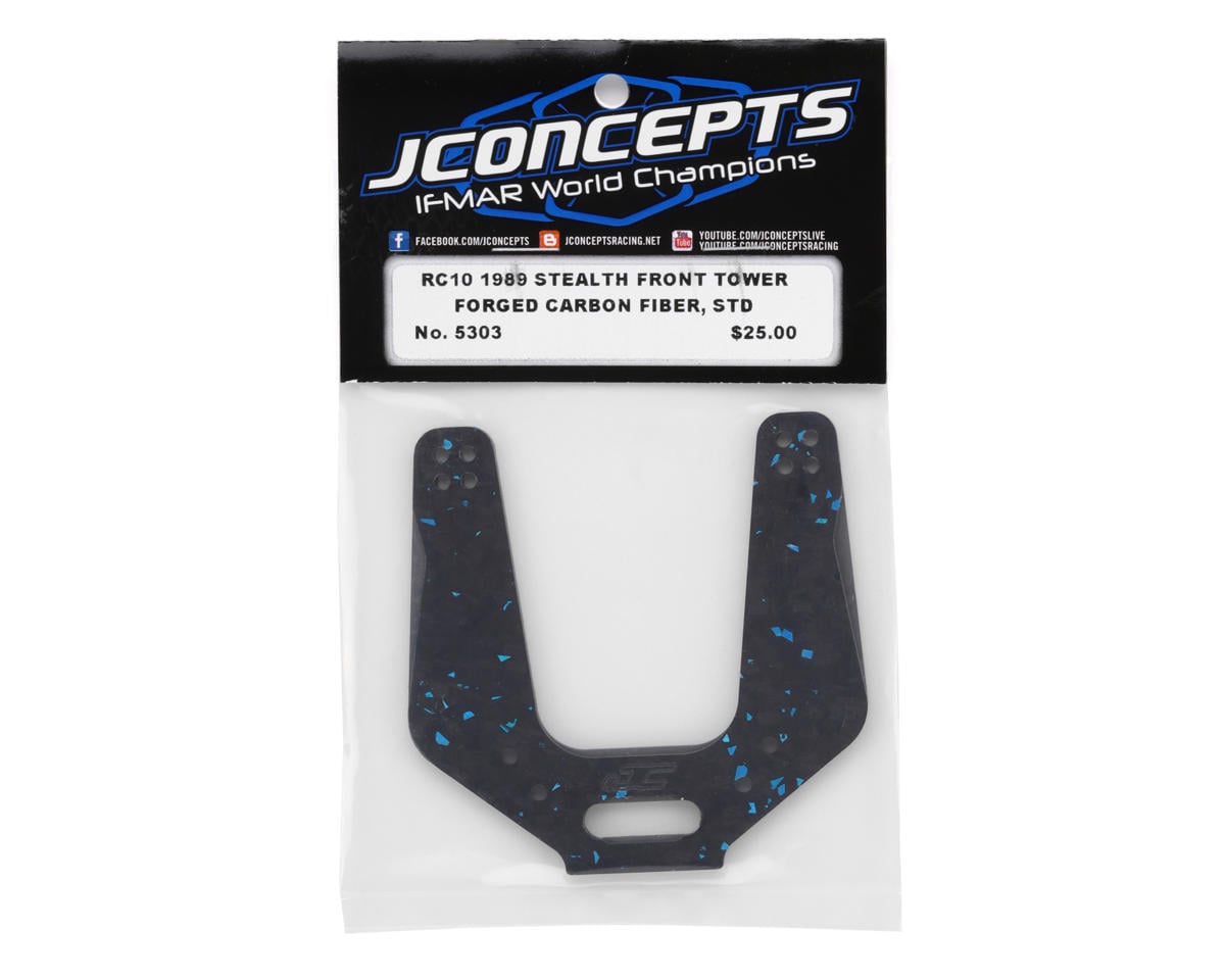 RC10 '89 Masami Stealth Forged Carbon Front Shock Tower (Blue) (Standard), JCO-5303