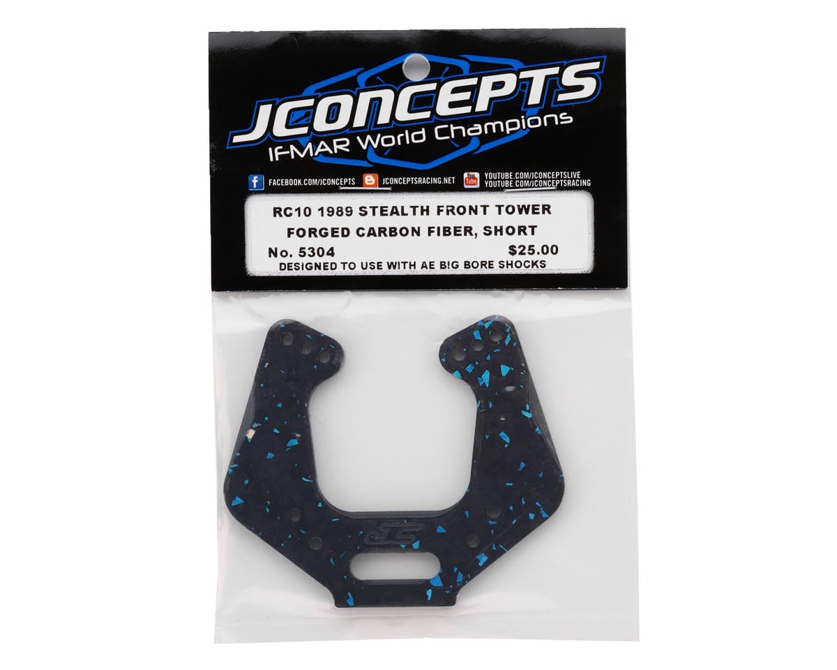 RC10 '89 Masami Stealth Forged Carbon Front Shock Tower (Blue) (Short), JCO-5304