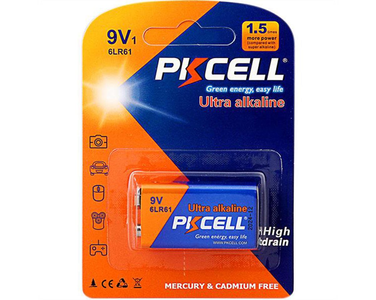 PKCell Ultra Alkaline 9V Battery (Mercury & Cadmium Free), PKE513021