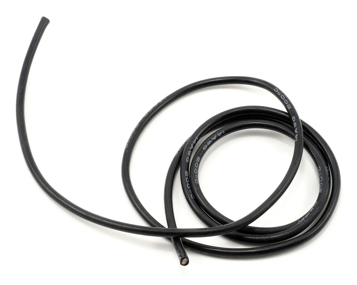 ProTek RC Silicone Hookup Wire (Black) (1 Meter) (14AWG), PTK-5603