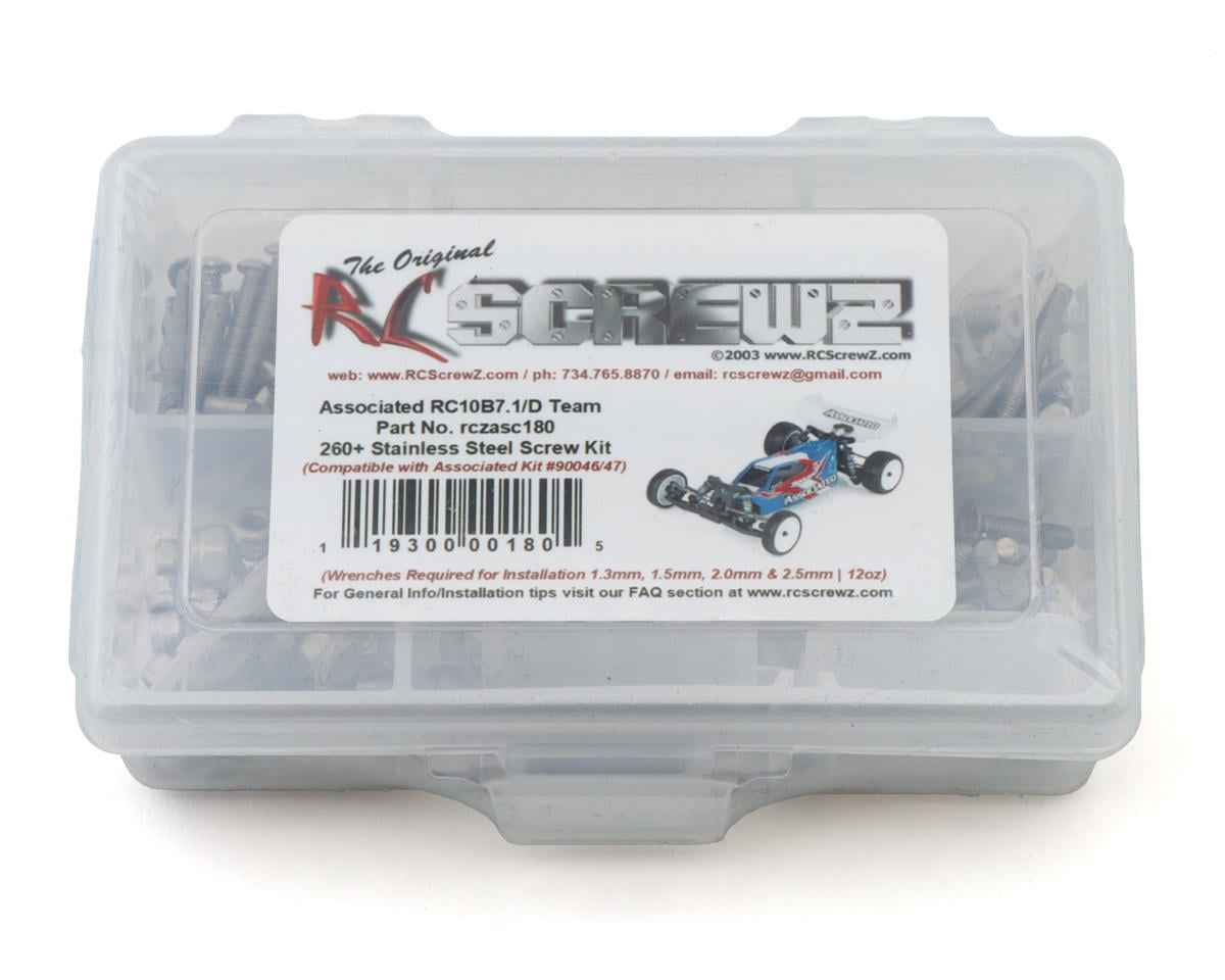Team Associated RC10B7.1/B7.1D Stainless Steel Screw Kit, RCZASC180